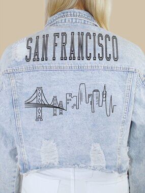 San Francisco City Skyline Denim Jacket